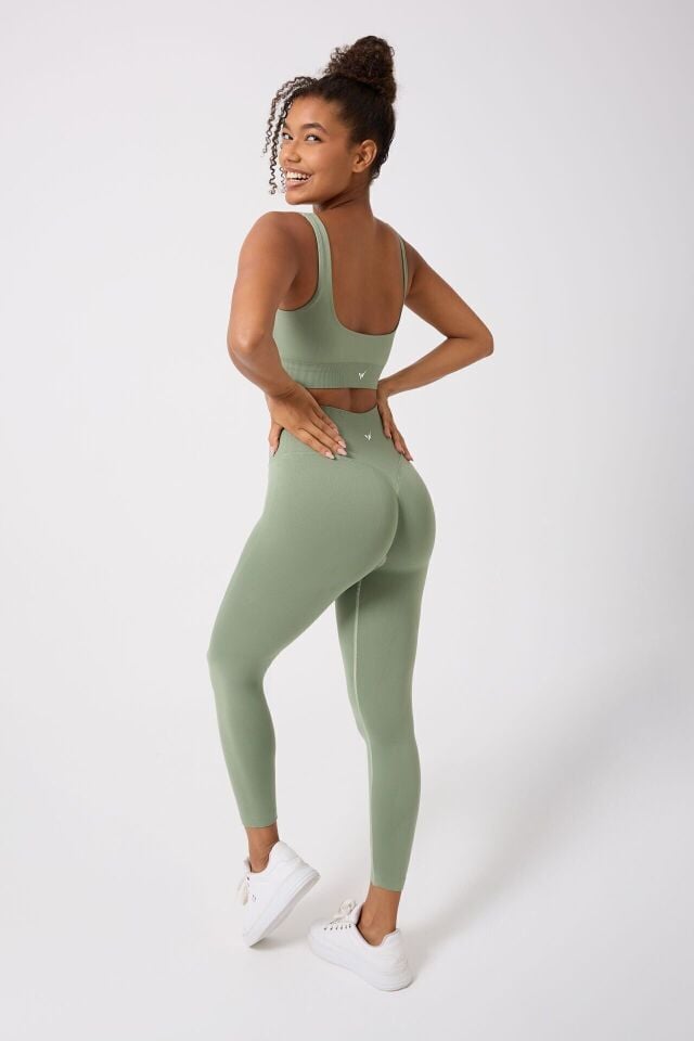 Kadın Push Up Toparlayıcı Yüksek Bel Dikişsiz  Spor Tayt